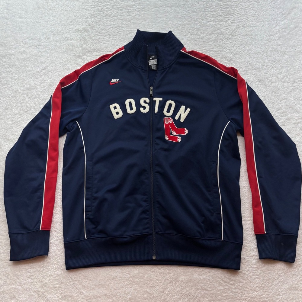 Nike Boston Red Sox Cooperstown Collection Track Jacket Mens XL Navy Blue C636